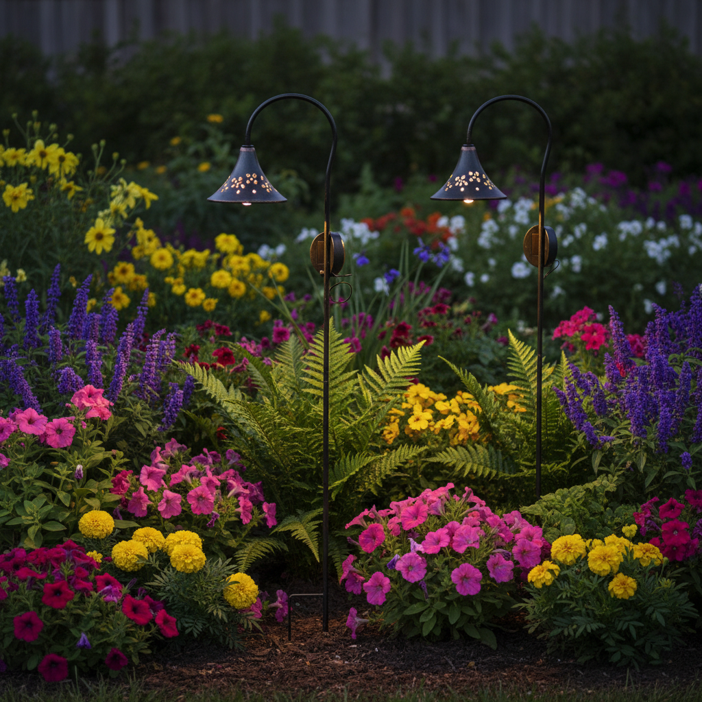 Solar Shadow Cast Shepherd's Hook Garden Stake