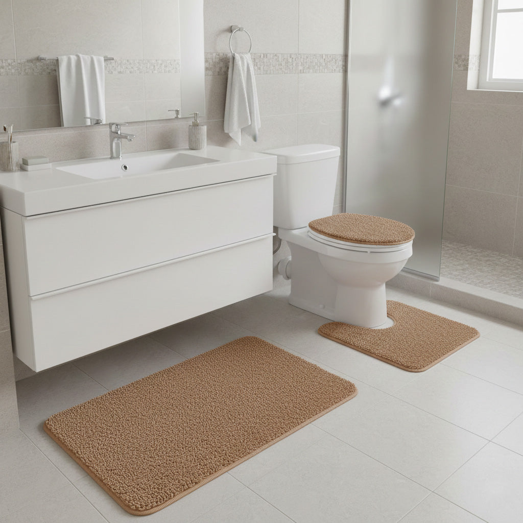 3-Pc Bath Rug Set with Anti-Skid Backing | The Lakeside Collection