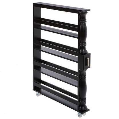 Slim Wooden Spice Rack Cabinet with Wheels - Walnut, White, Black