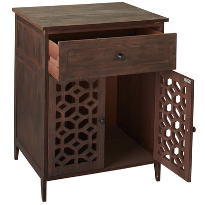 2-Door Carved Wood Cabinet