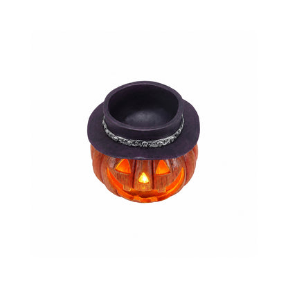 Halloween Pumpkin Candy Bowl with Witch Hat, Light Up Jack O Lantern Decoration, Spooky Tabletop Storage Container for Home Party Decor - image 8