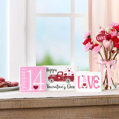 Valentine's and St Patrick's Two-in-One Block Signs-3 Pc Set