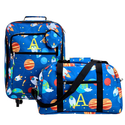 Kids' Monogrammed Space-Themed Luggage 3 Pc. Set