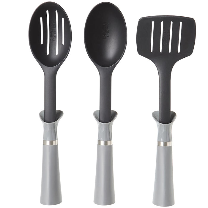 Less Mess Tray Less Mess Kitchen Utensil Set with Built in Drip Collar and Portion ...
