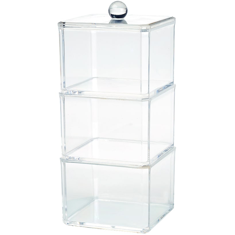 Acrylic Bathroom Vanity Storage Containers - Set of 3