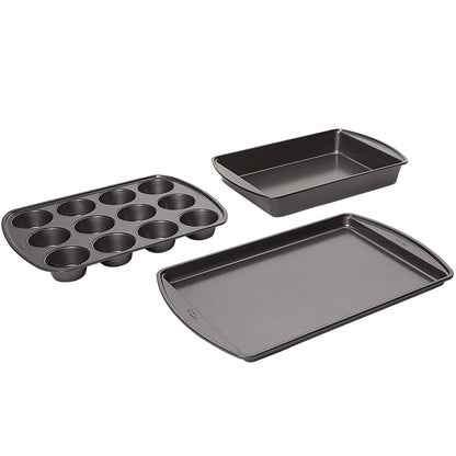 Wilton Bakeware Gift Set - Baking Sheet, Muffin Pan, and Oblong Pan
