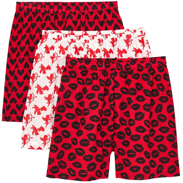 Valentine's Day Men's Boxer Set of 3 Red White Black | The Lakeside ...