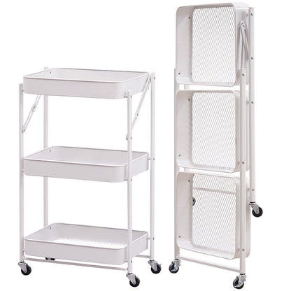 3-Tier Foldable Cart with Wheels
