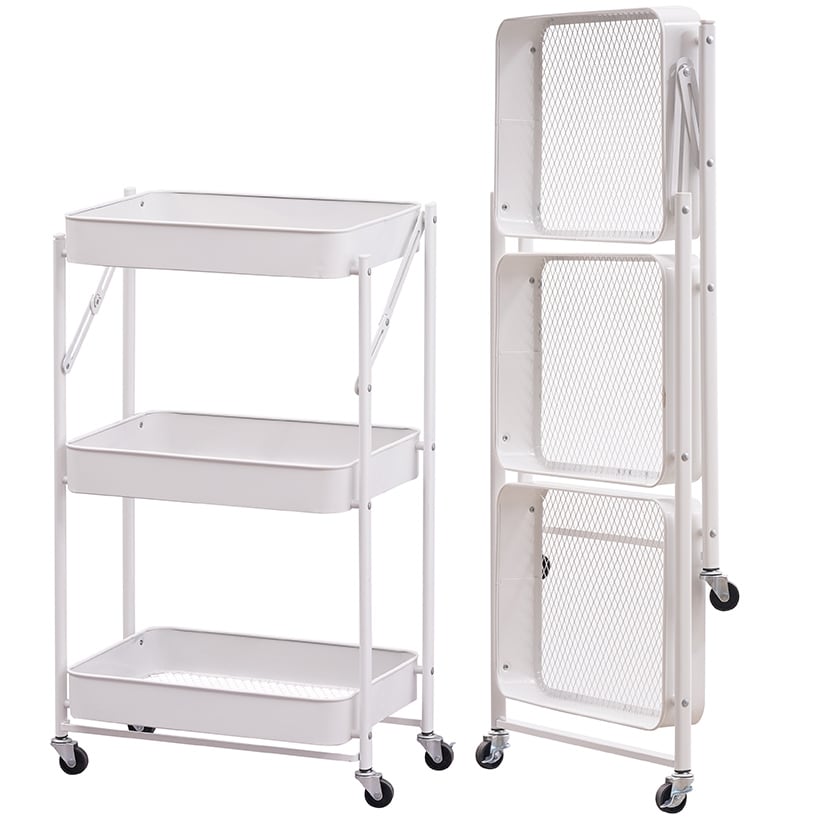 3-Tier Foldable Cart with Wheels