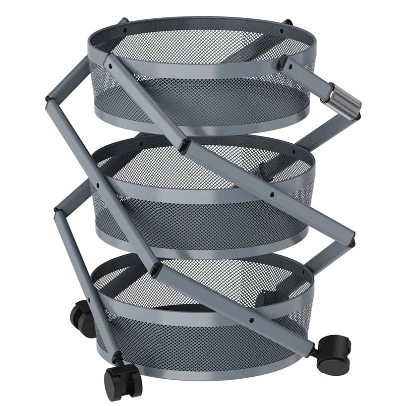 Foldable Utility Cart with Wheels - 3-Tier