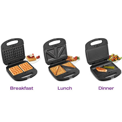 3-in-1 Grill, Sandwich & Waffle Maker