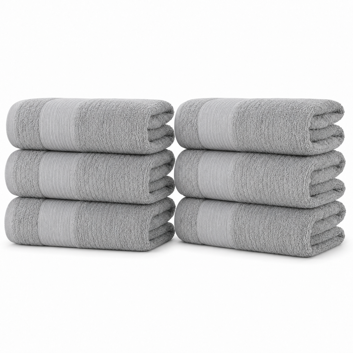 6-Pack 100% Cotton Bath Towel Set – 27 X 52 Inch Soft, Absorbent & Quick-Dry Towels