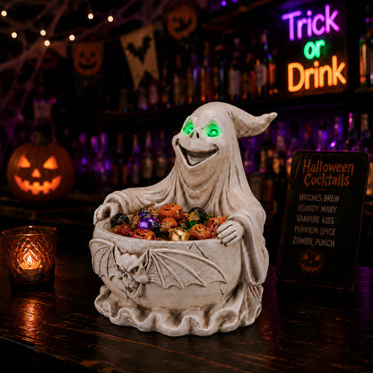 Halloween Ghost Storage Bowl Figurine, Spooky Candy Dish with LED Light for Halloween Party - image 17