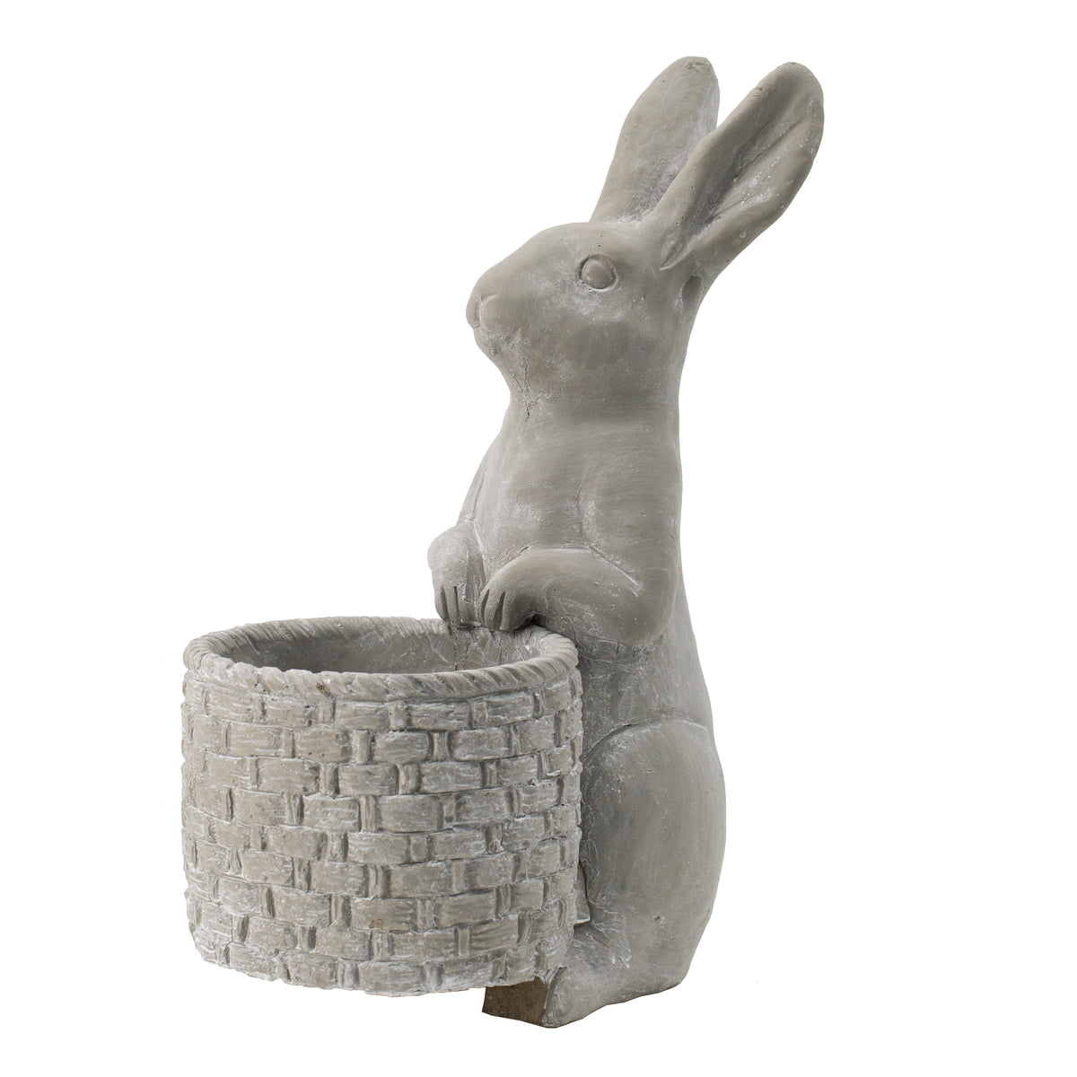 9x5.5x12.5" Gray Cement Rabbit Planter - image 4