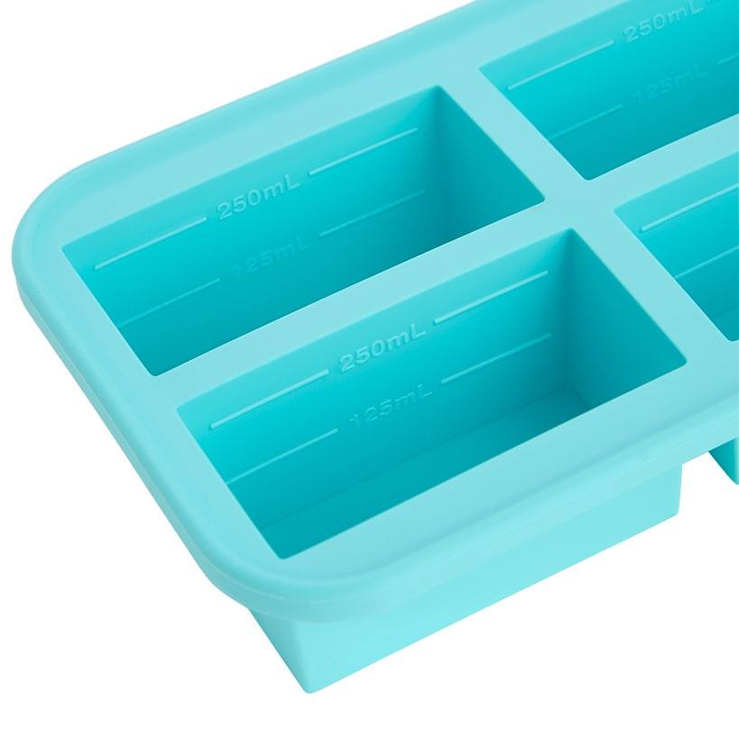 Silicone Food Freezer Tray with Lid - 4 Cups