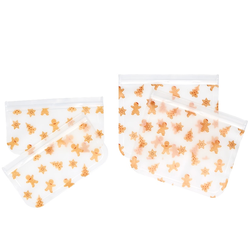 Gingerbread Reusable Food Storage Bags - 4-Pc.