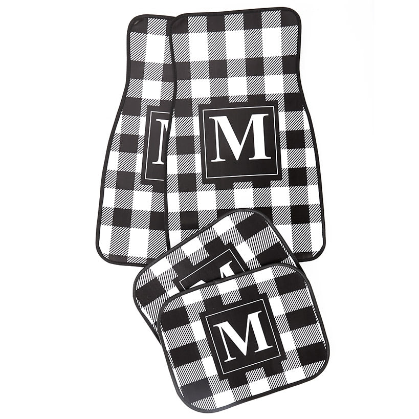 4-Pc. Monogram Plaid Car Mat Sets