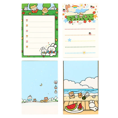 Cartoon Memo Writing Notepads - Set of 4