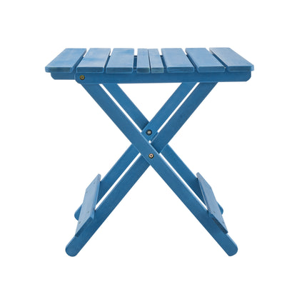 Folding Square Table Patio Outdoor solid wood Table for Backyard, Balcony, Portable Design Space-Saving Blue Color - image 13