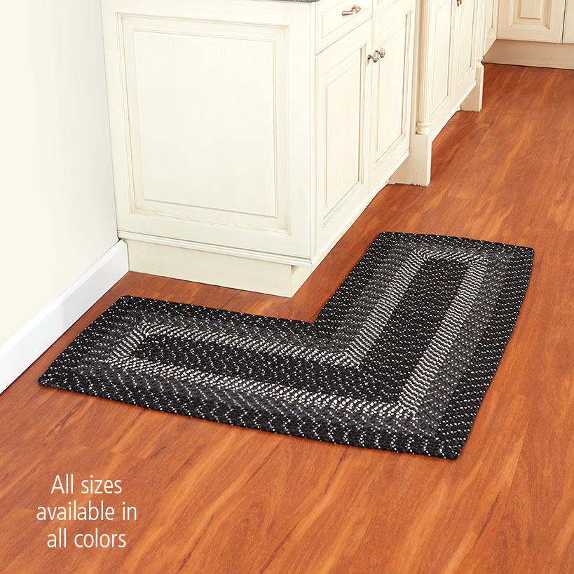 Country Braided Tan Corner Rug