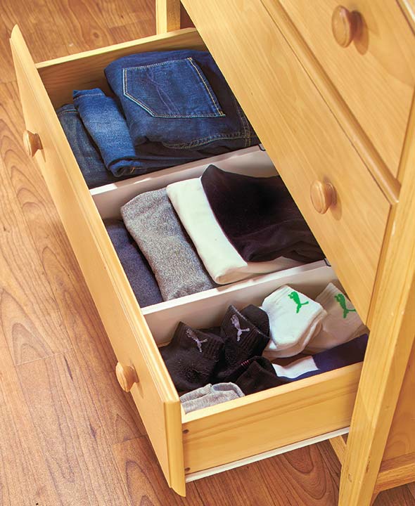 Adjustable Plastic Drawer Dividers - For Kitchen or Bedroom - Set of 2
