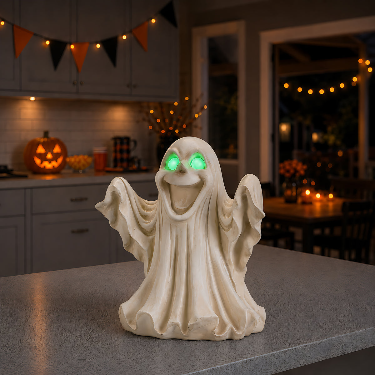 Halloween Ghost Figurine - LED Light Up with Glowing Eyes - image 15