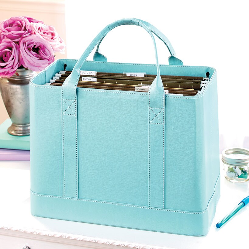 Chic Portable File Organizer Tote for Office#select-color_blue
