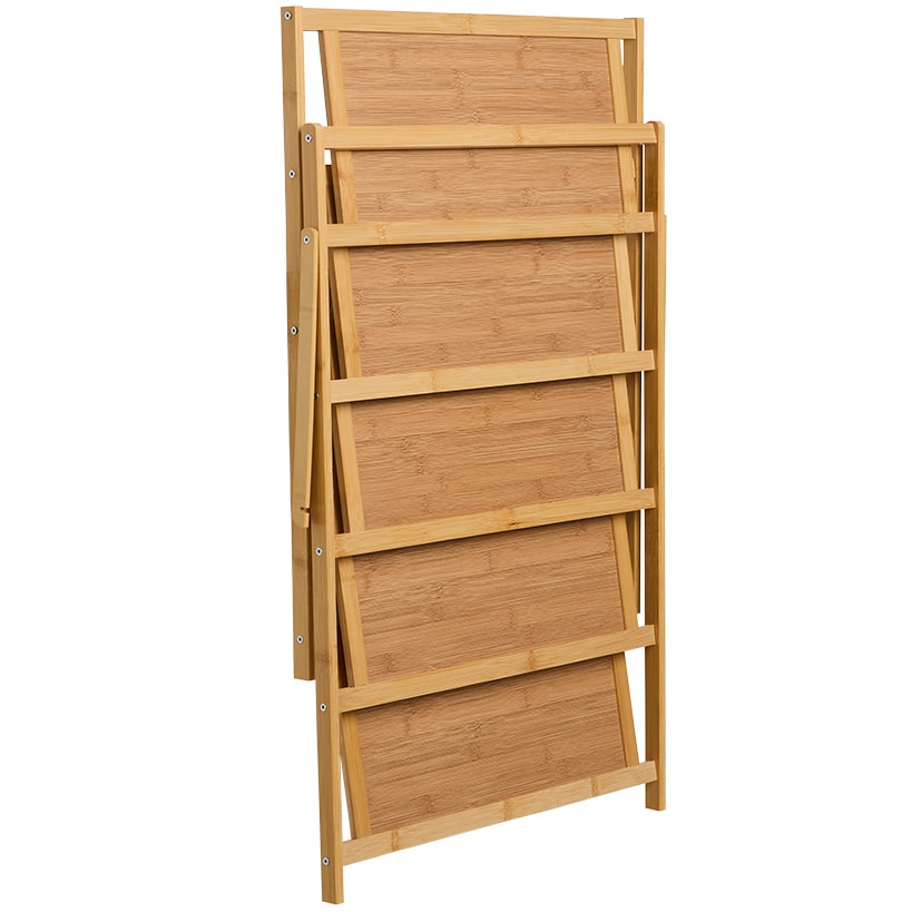 Foldable Wooden Shoe Storage Rack - 5-Tier