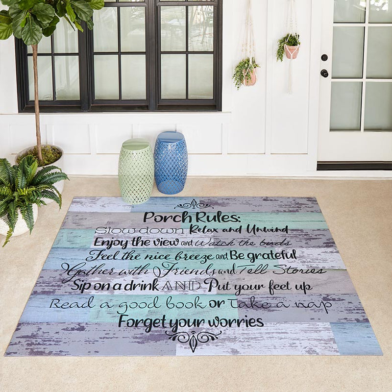 Porch Rules Indoor/Outdoor Area, Accent, or Runner Rug | The Lakeside ...