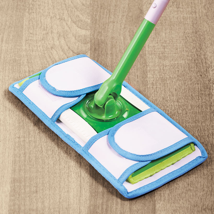 Reusable Cleaning Microfiber Mop Pad Dirt Debris Pet Hair Set of 2
