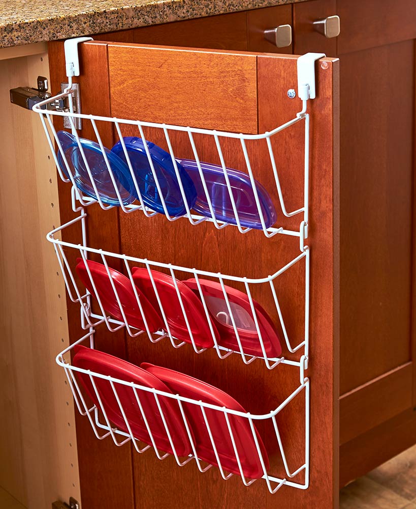 Kitchen Cabinet Metal Lid Storage Organizer 3-Tier - Bronze or White