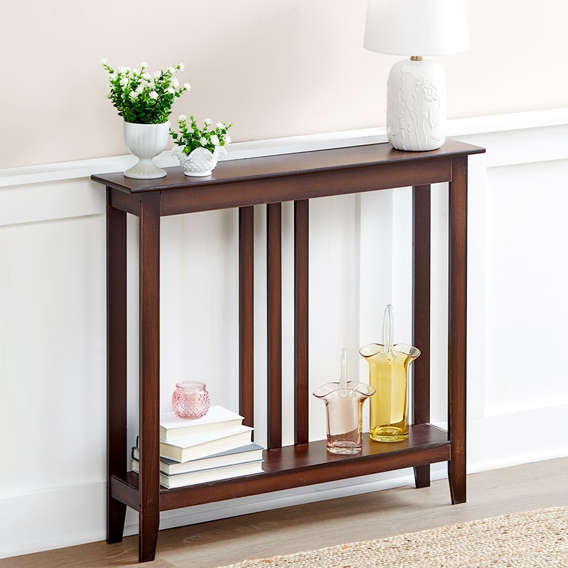 Narrow Entryway Wood Console Accent Table - 32"H#select-color_dark-brown