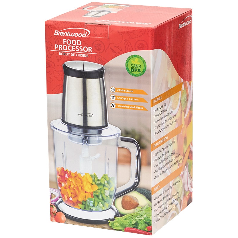 Stainless Steel Food Processor - 6.5-Cup