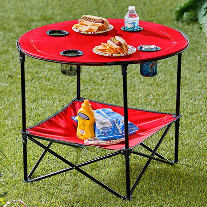 Portable Folding Picnic Table with Shelf - Waterproof, Perfect For Outdoors