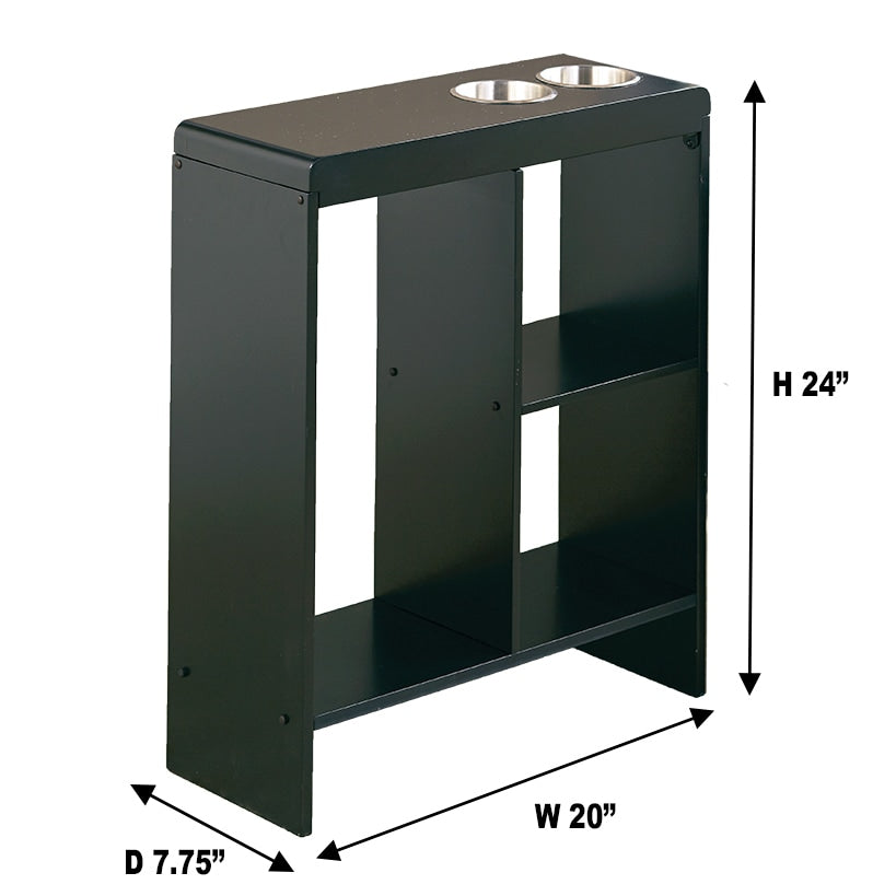 Side End Table with Drink Holders, Storage Shelves, Magazine Holder#select-color_black