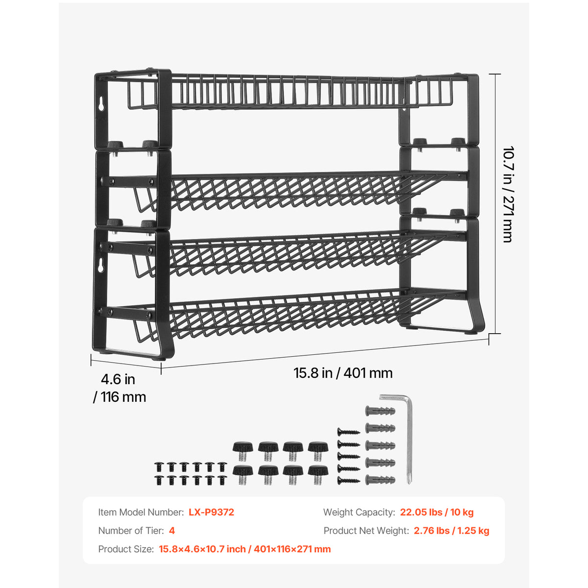 Spice Rack Organizer for Cabinet Kitchen Countertop Seasoning Organizer 18x11 in - image 12