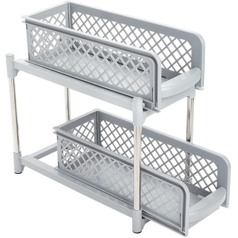 Sliding Storage Drawers Pull Out Plastic Cabinet Organizer 2 Tier#select-item_6"-gray