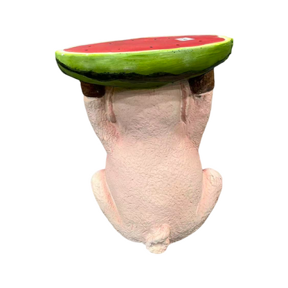 13.39" High Cute Pig Side Table, 11.34" Wide Pig with Watermelon Top, Multi-Functional Plant Stand & End Table for Home & Garden Decoration - image 11
