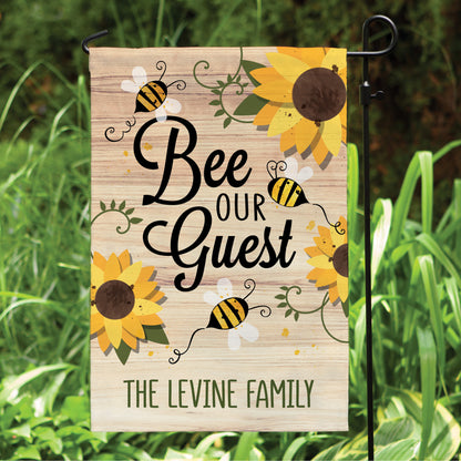Personalized Bee Our Guest Garden Flag