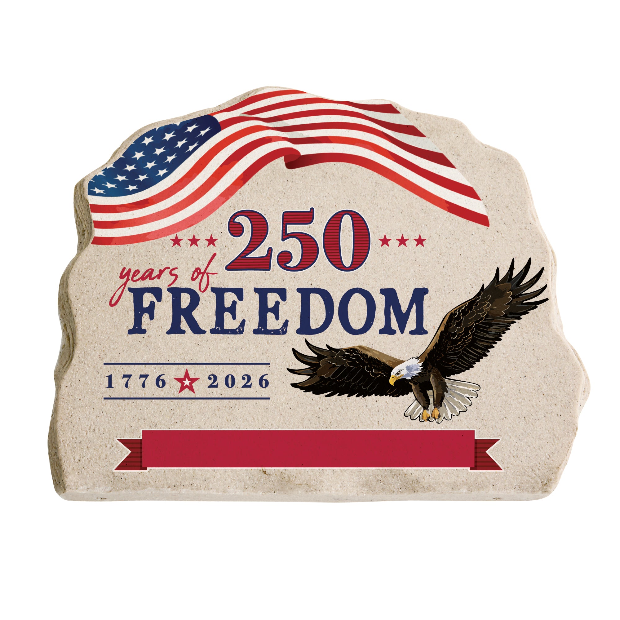 Personalized 250 Years of Freedom Eagle Standing Garden Stone