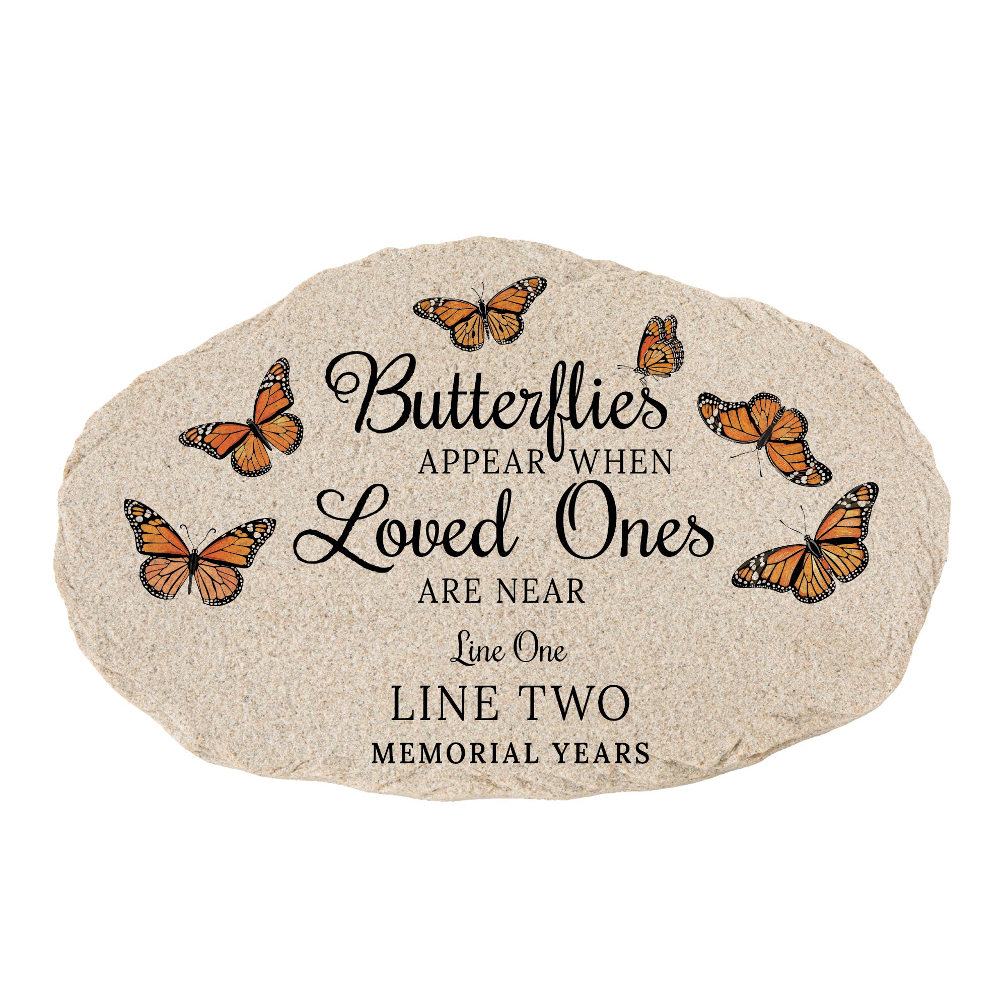 Personalized Butterflies Memorial Garden Stone