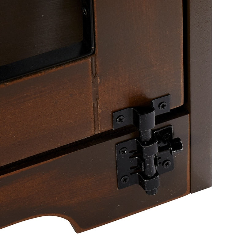 Rustic Sliding Barn Door Pet Crate#select-color_rustic-brown
