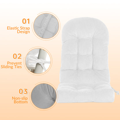 UV Resistant Indoor/Outdoor Chair Cushion - Waterproof Rocking & Adirondack Seat Pad with Elastic Back + 2 Anti-Slip Ties, Fade-Proof Design - image 11