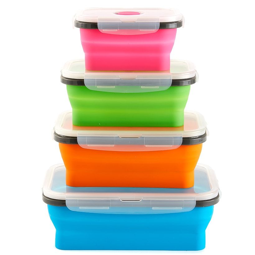 Collapsible Locking Lid Food Storage 8 Pc.