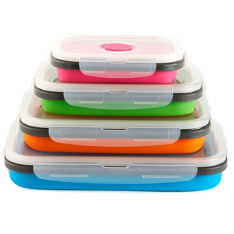 Collapsible Locking Lid Food Storage 8 Pc.