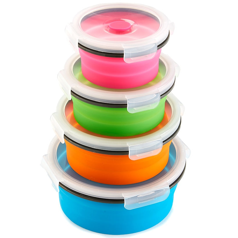 Collapsible Locking Lid Food Storage Round 8-Pc.