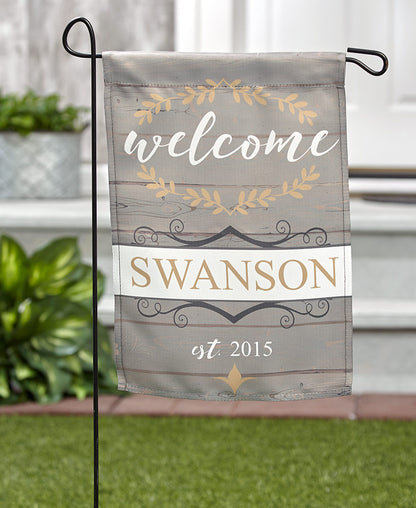 Personalized Welcome Double Sided Garden Flag