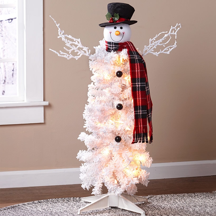 Lighted Christmas Character Tree In Snowman Or Elf - 3 Ft