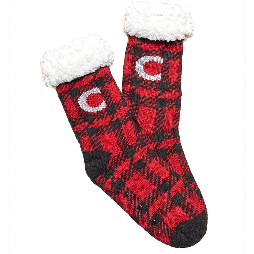 Plush-Lined Monogram Slipper Socks