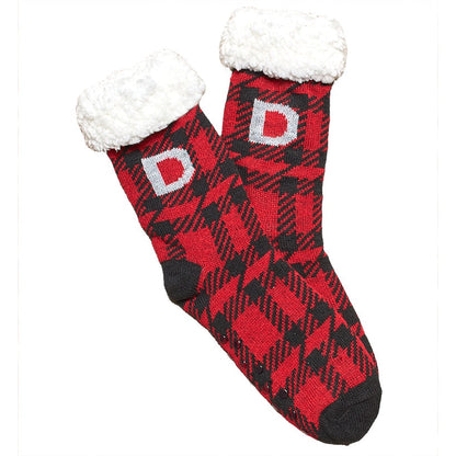 Plush-Lined Monogram Slipper Socks